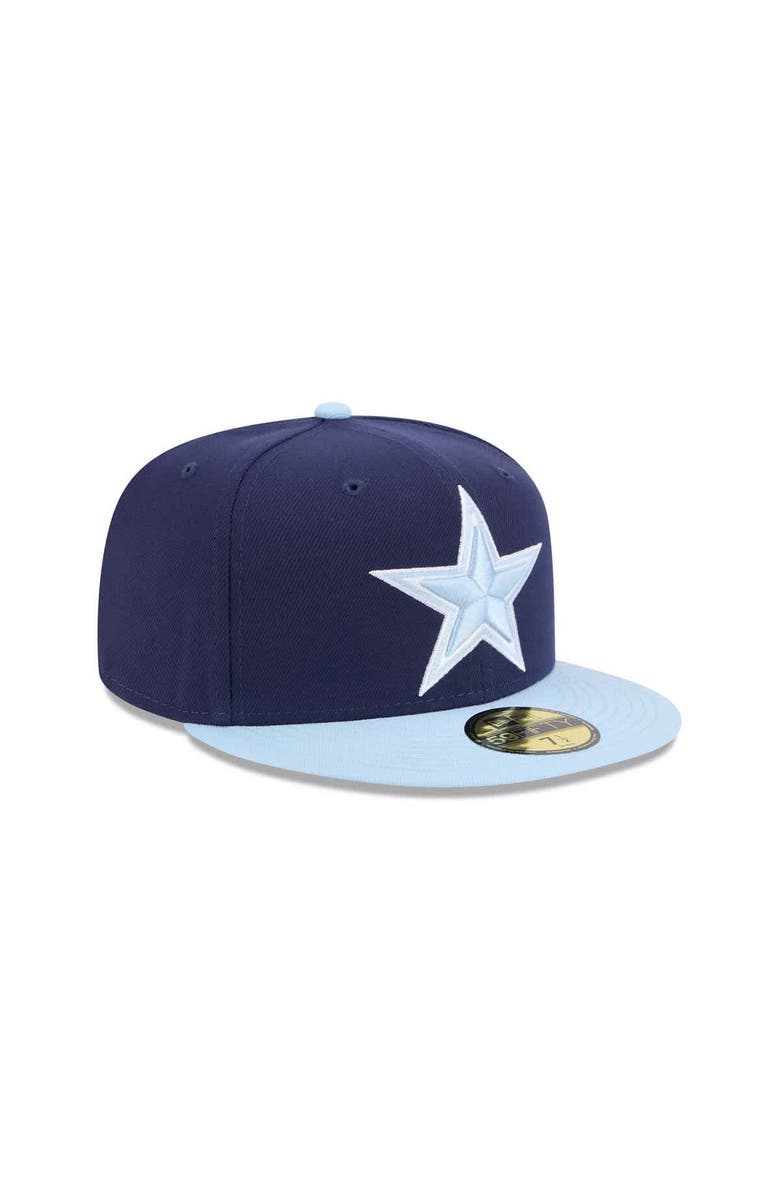 New Era Men's New Era Navy/Light Blue Dallas Cowboys Color Pack Two-Tone 59FIFTY Fitted Hat, Alternate, color, 