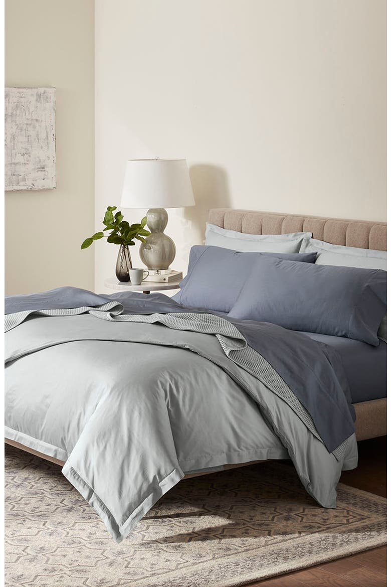 Set of 2 Percale Hemmed Pillowcases, Alternate, color, MINERAL