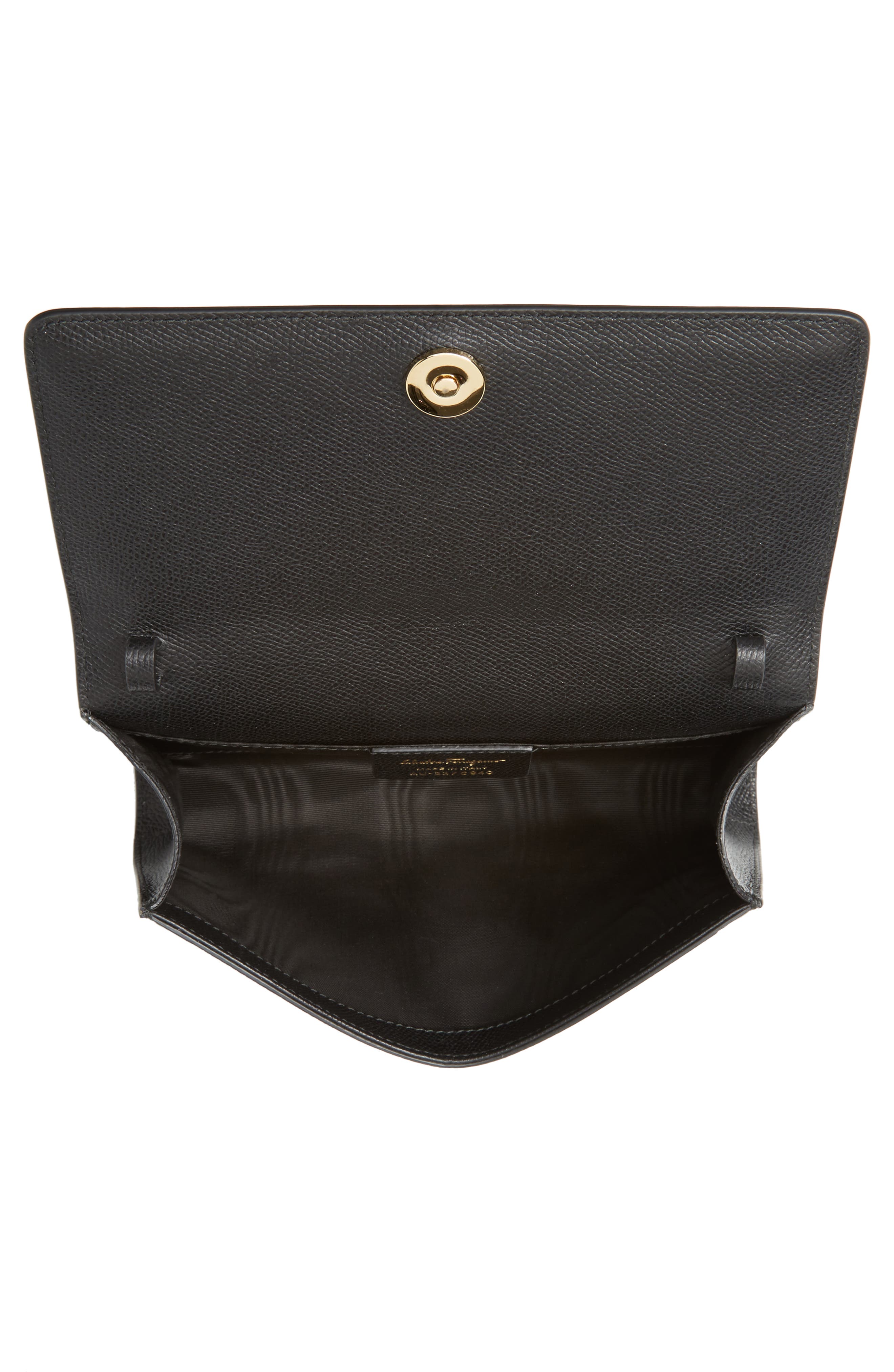 Salvatore Ferragamo Mini Vara Leather Crossbody Bag, Alternate, color, NERO