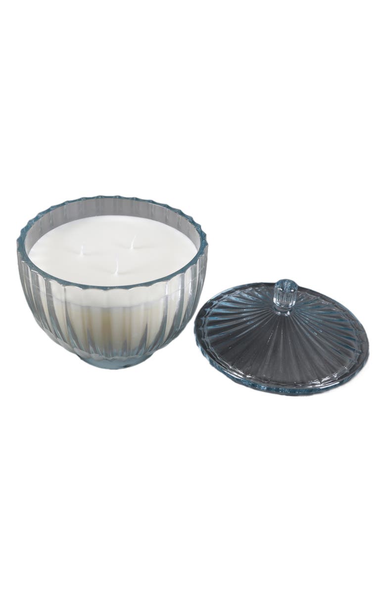 FLORA BUNDA Ribbed Glass Apothecary Candle, Alternate, color, Blue