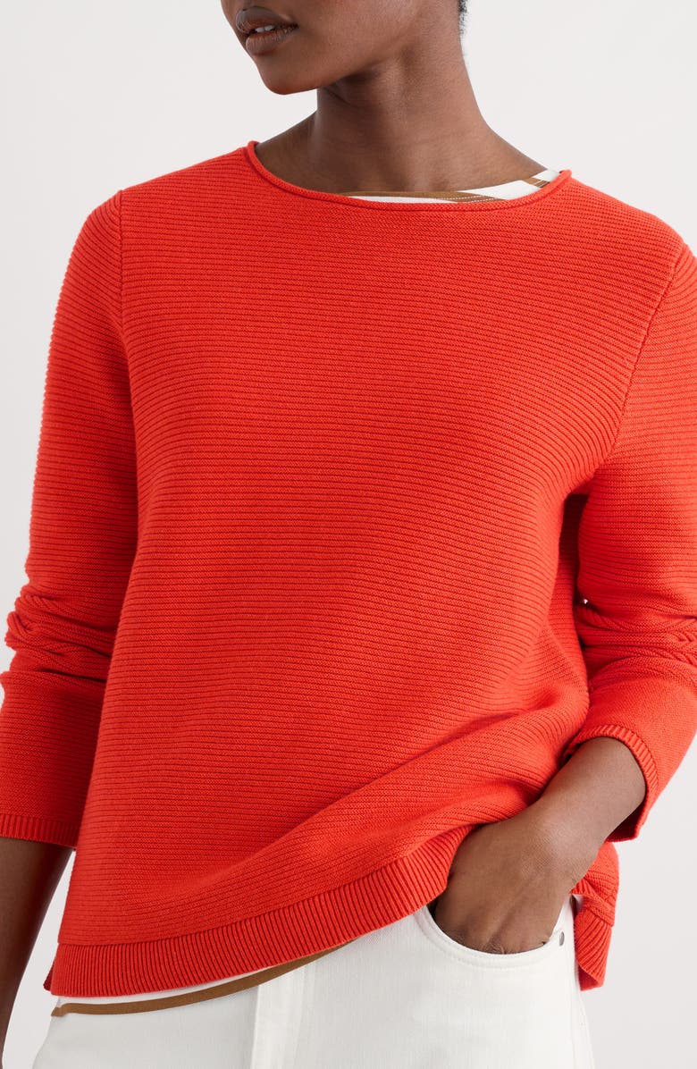 Seasalt Cornwall Makers Rib Organic Cotton Sweater, Main, color, Knit Melange Mandarin