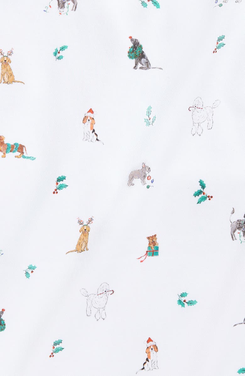 Petite Plume Kids' Jingle Paws Fitted Two-Piece Pima Cotton Pajamas, Alternate, color, White