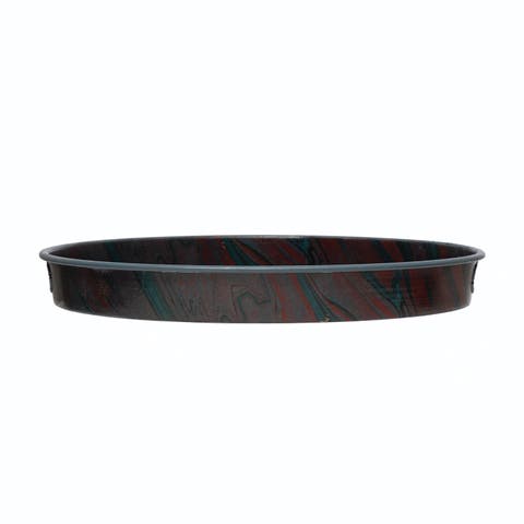 Metal Tray with Marbled Pattern