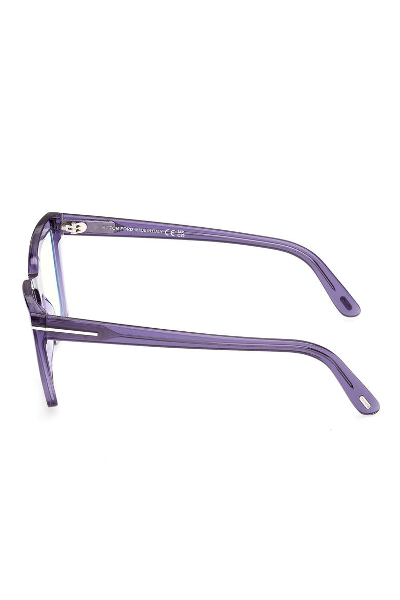 55mm Cat Eye Blue Light Blocking Glasses, Alternate, color, SHINY TRANSPARENT LAVENDAR PA