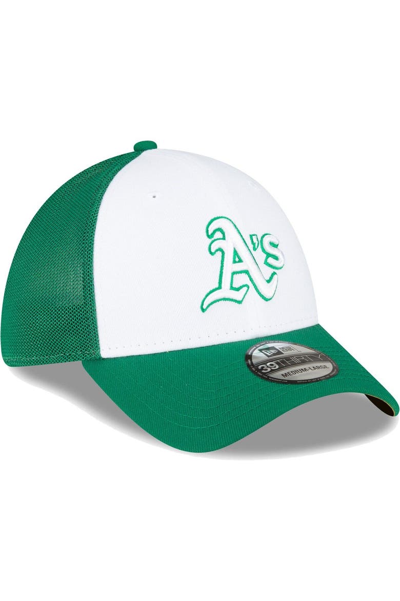 Men's New Era  Green/White Oakland Athletics 2023 On-Field Batting Practice 39THIRTY Flex Hat, Alternate, color, White