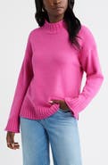 Caslon® Roll Neck Striped Sweater