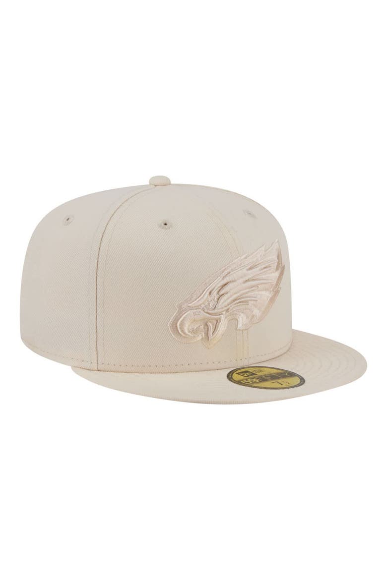 Men's New Era  Cream Philadelphia Eagles Color Pack 59FIFTY Fitted Hat, Alternate, color, Cream