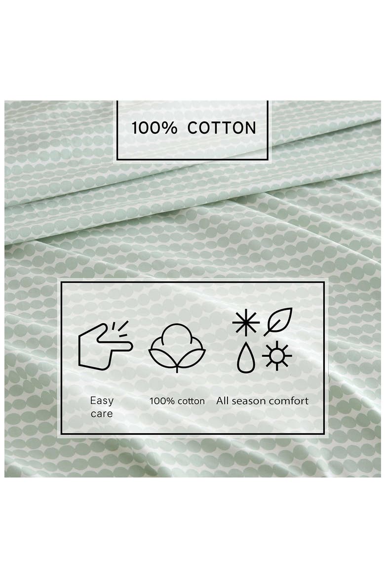 Pikku Rasymatto Cotton Percale Sheet Set, Alternate, color, LIGHT GREEN