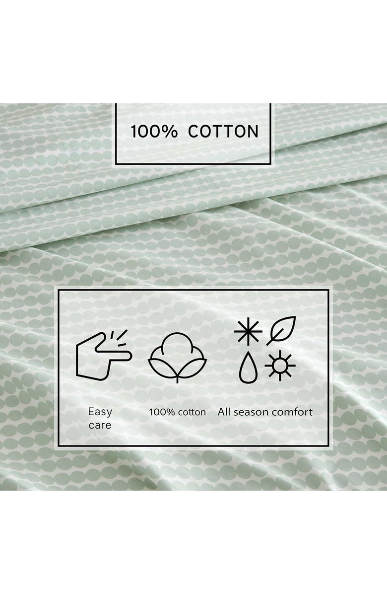 Marimekko Pikku Rasymatto Cotton Percale Sheet Set, Alternate, color, Light Green