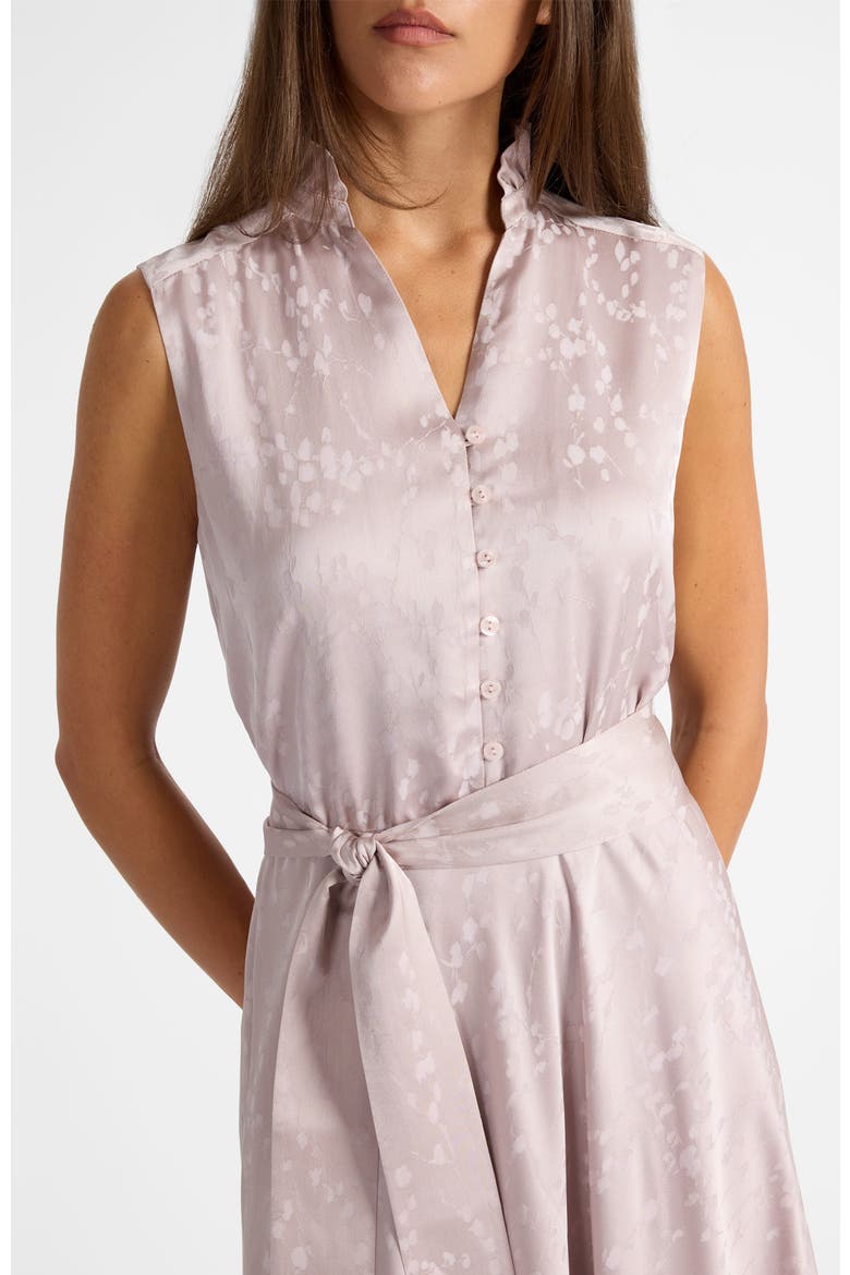 Nirva Sleeveless Dress in Tonal Floral Jacquard, Alternate, color, Lilac Shadow