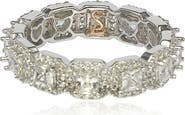SUZY LEVIAN Sterling Silver Asscher Cut White CZ Band Ring