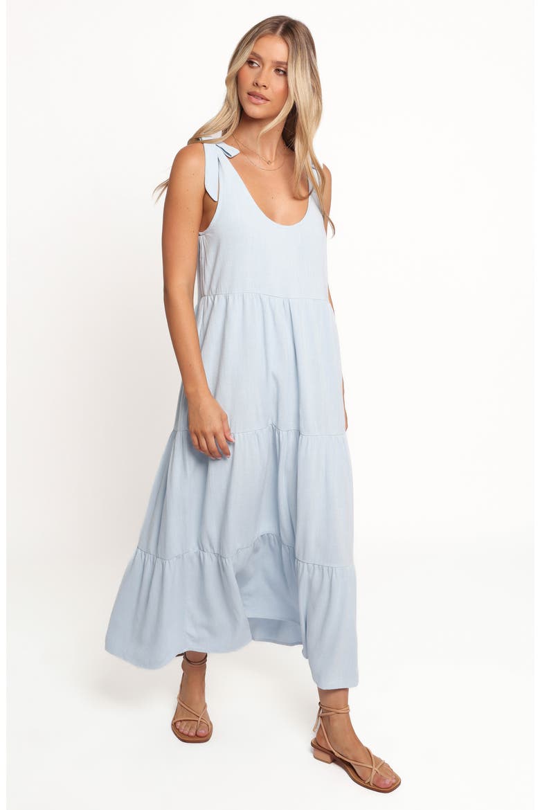 Marcy Linen Midi Dress, Alternate, color, BLUE