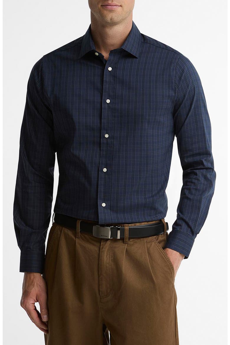 Harleton Tailored Fit Tartan Shirt, Main, color, MIDNIGHT LOCH