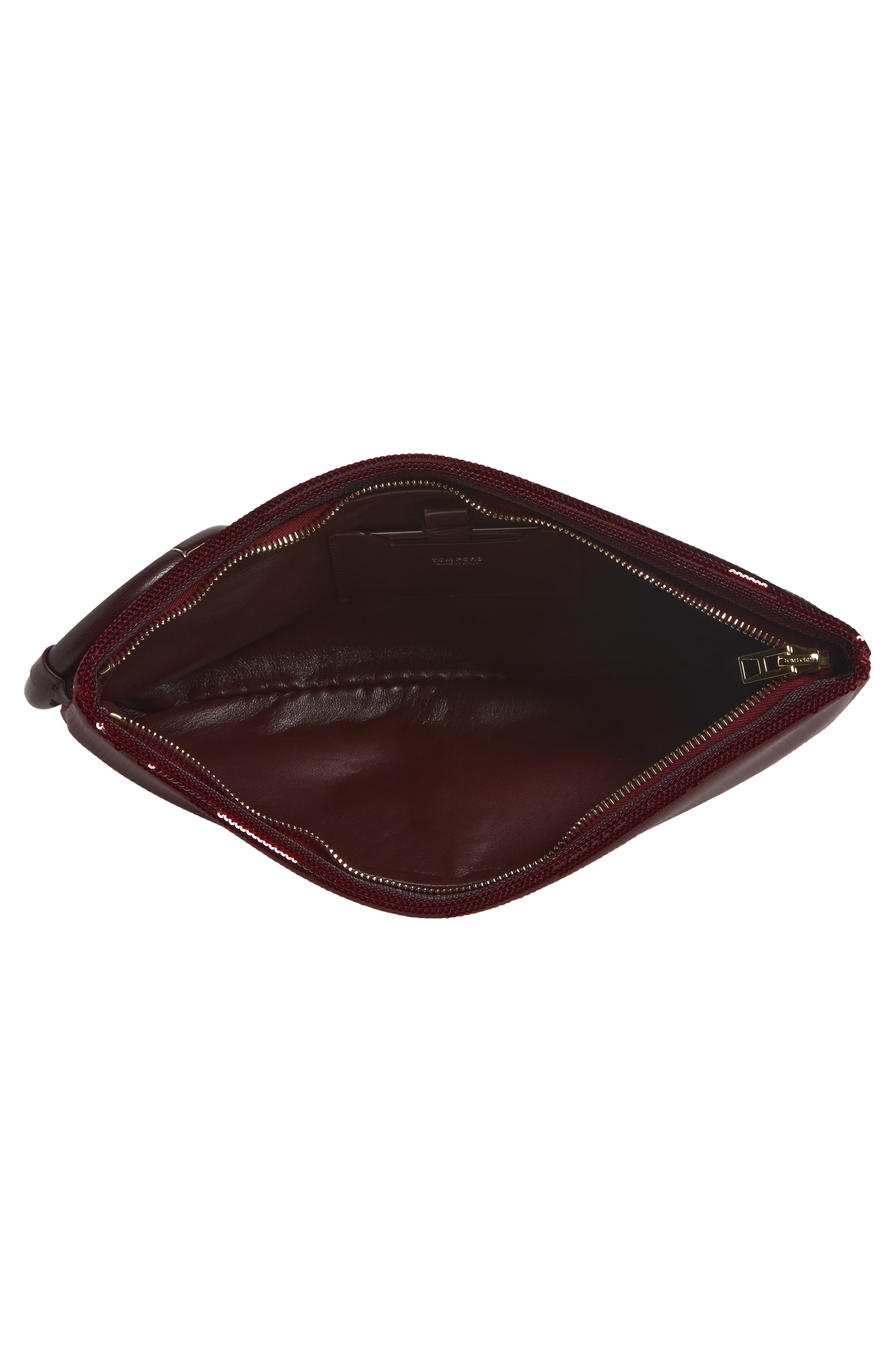 Sequin Embroidery Clutch, Alternate, color, LOST CHERRY