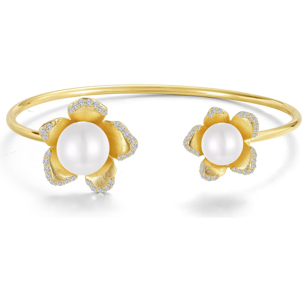 Lafonn Brushed Flower Bangle Bracelet In Gold