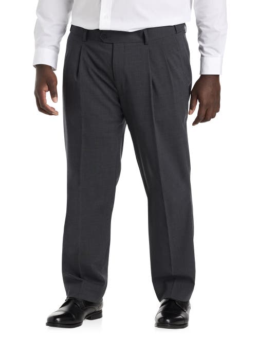 Oak Hill By Dxl Big & Tall Perfect Fit Waist-relaxer Pleated Suit Pants