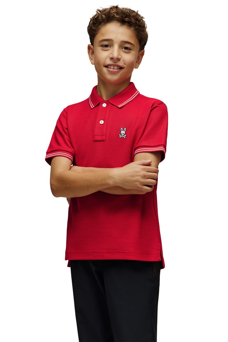Kids' Logan Bunny Pima Cotton Piqué Polo, Alternate, color, TANGO RED