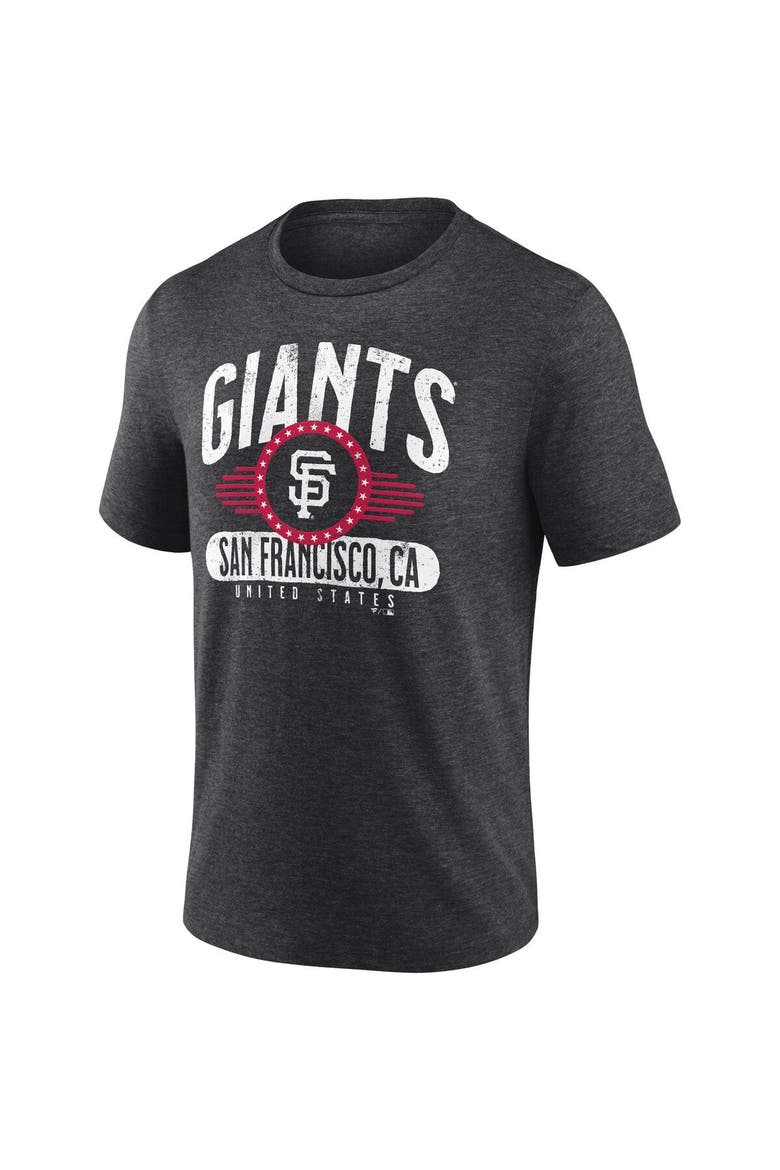 Men's Fanatics Branded Heathered Charcoal San Francisco Giants Badge of Honor Tri-Blend T-Shirt, Alternate, color, Heather Charcoal