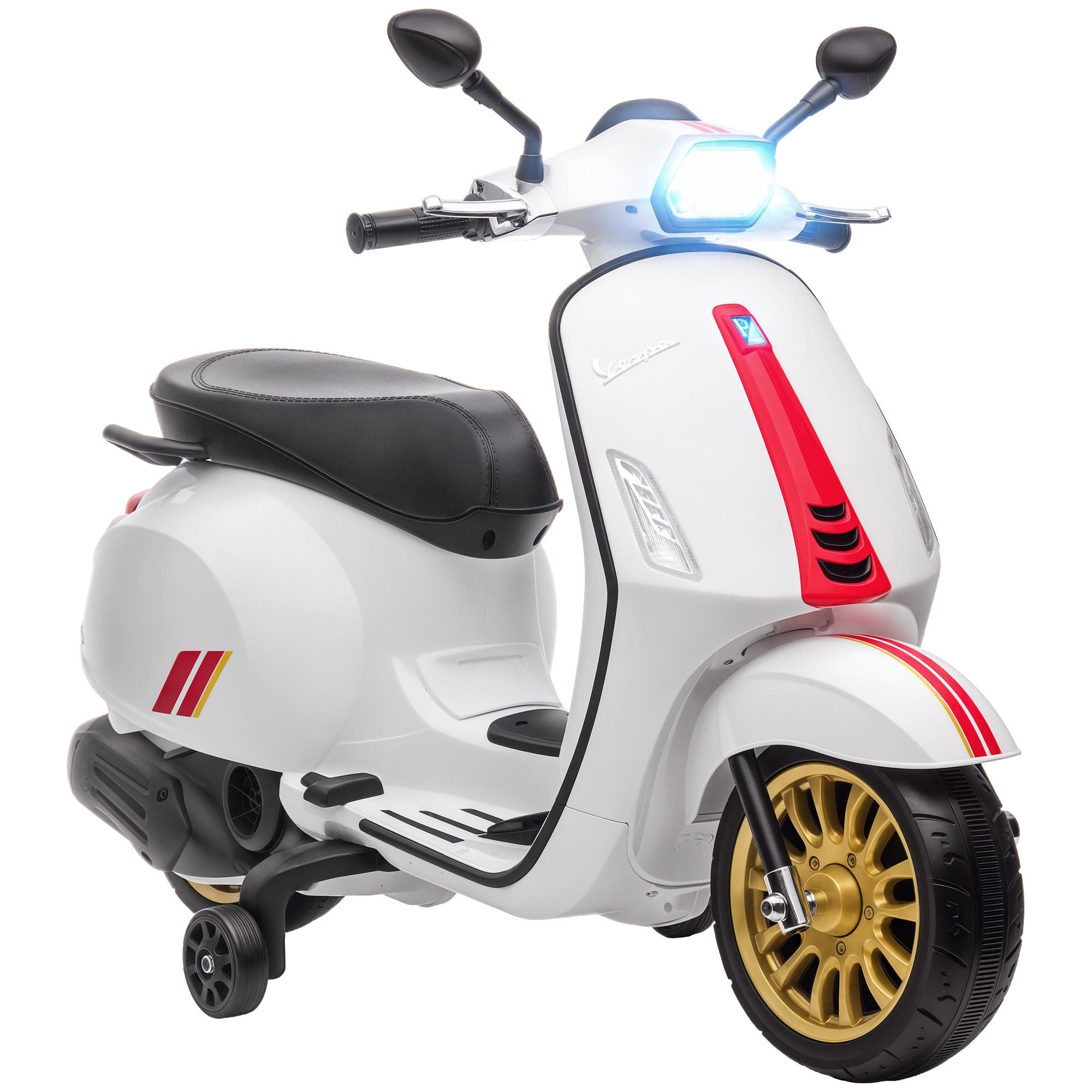 Vespa 6V Kids Electric Motorcycle with Music, FM Radio, Headlight