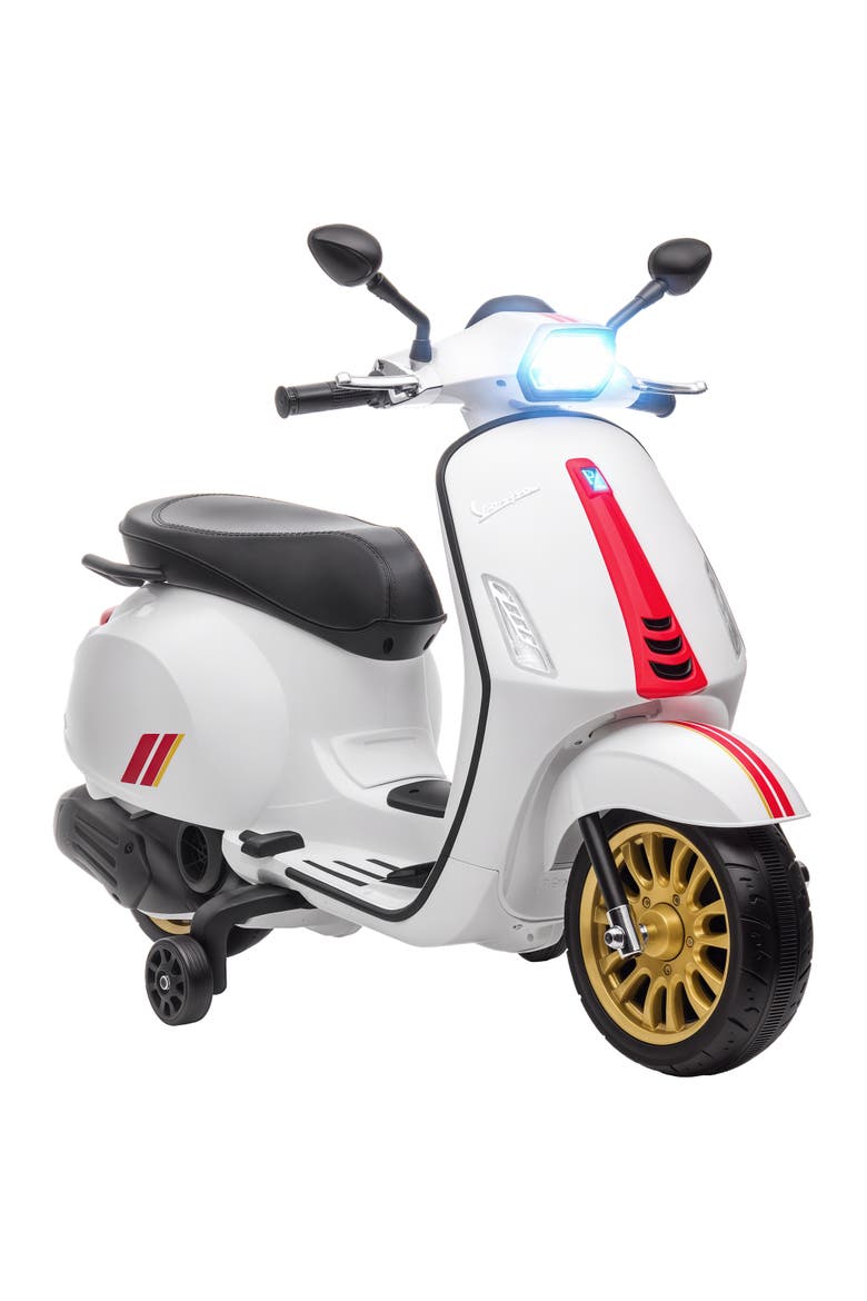 Vespa 6V Kids Electric Motorcycle with Music, FM Radio, Headlight