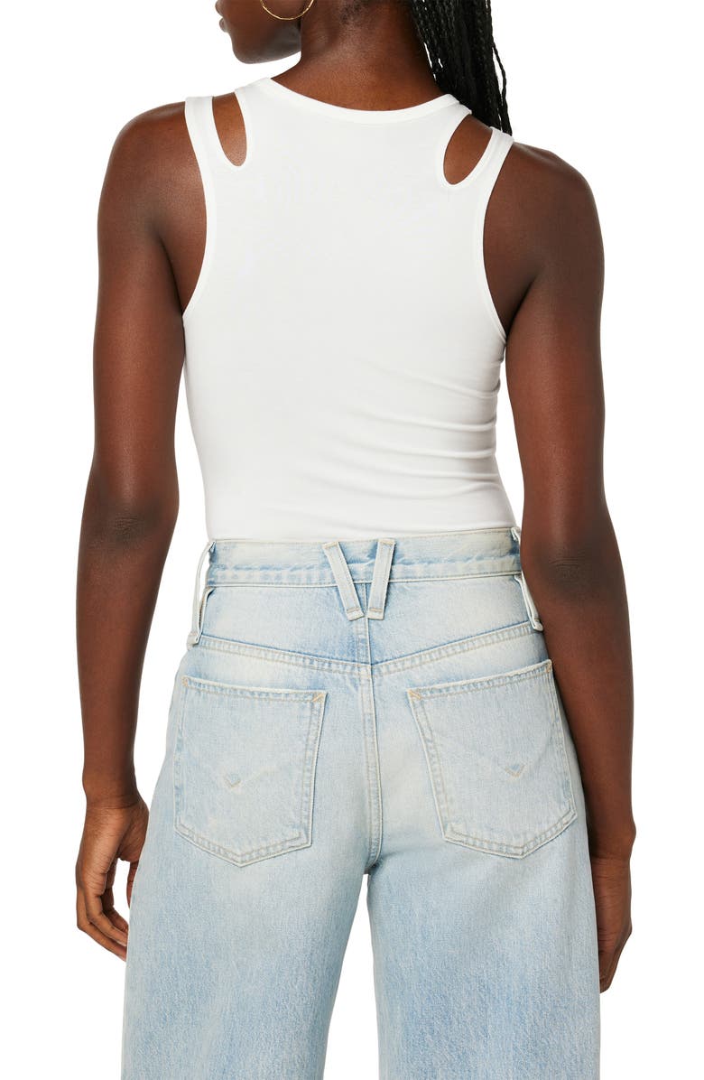 Hudson Jeans Cutout Tank Bodysuit, Alternate, color, Ivory