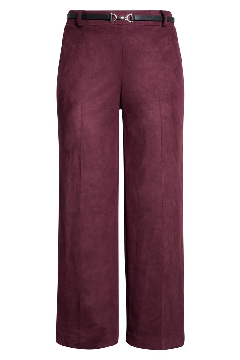 Wide Leg Faux Suede Scuba Pants, Main, color, BAROLO