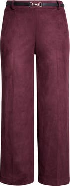Anne Klein Wide Leg Faux Suede Scuba Pants