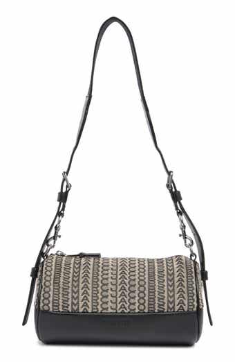 Logo Jacquard & Leather Barrel Shoulder Bag