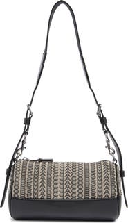 Marc Jacobs Logo Jacquard & Leather Barrel Shoulder Bag