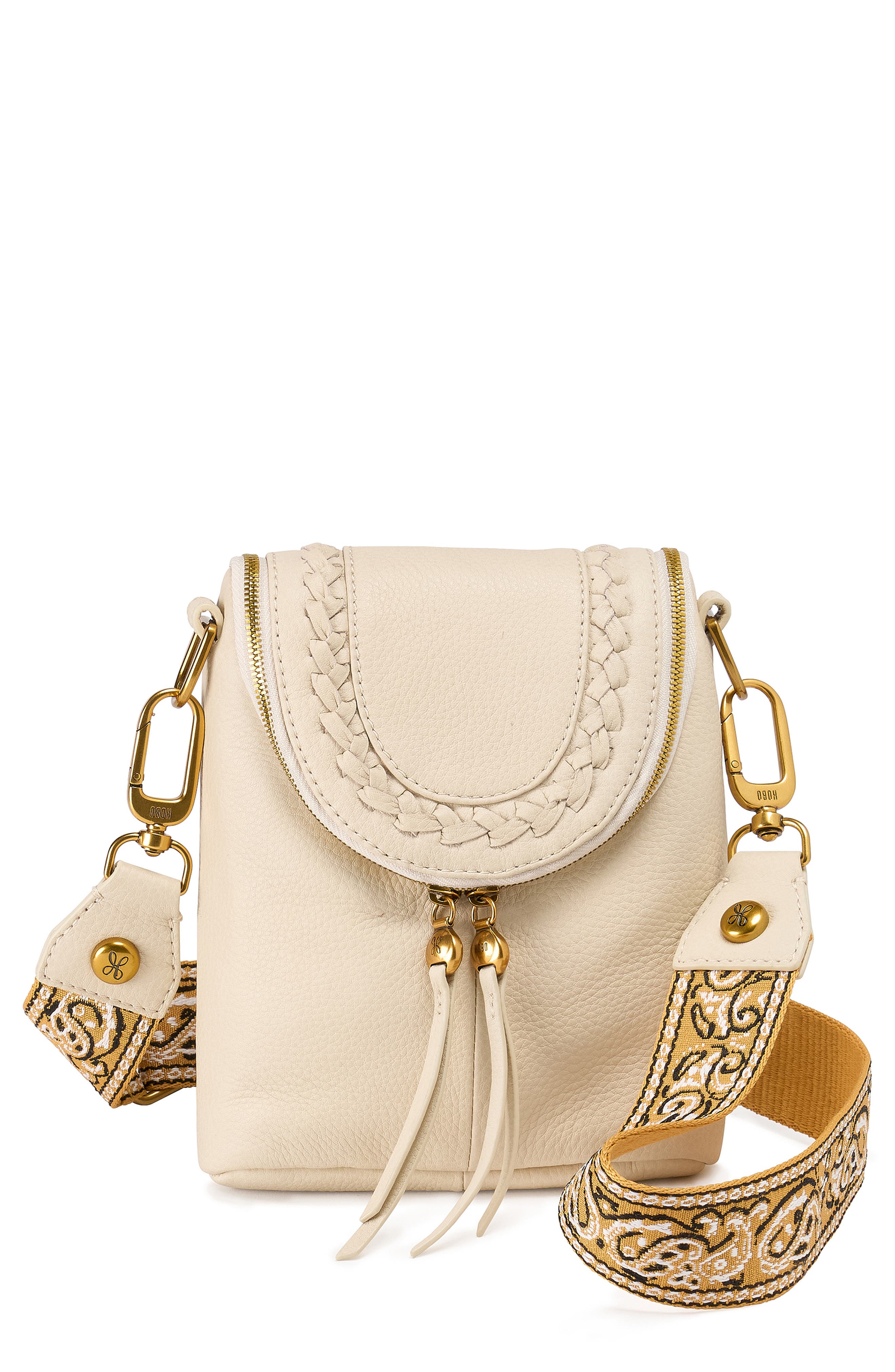 HOBO Fern Leather Crossbody Bag, Main, color, Birch