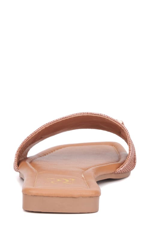 New York And Company Naia Slide Sandal In Copper Linen Pu