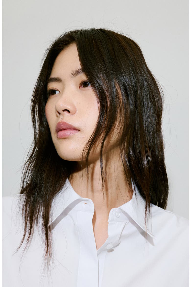 Crop Button-Up Shirt, Alternate, color, OFF WHITE