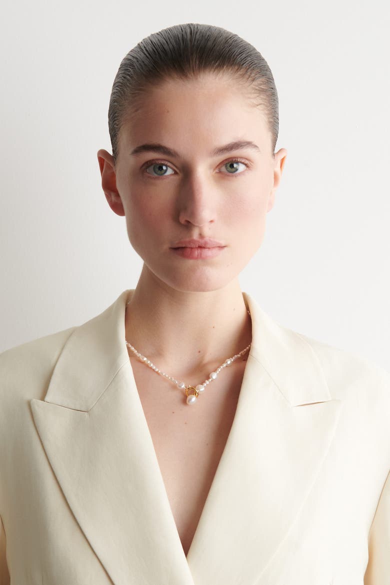 Irregular Freshwater Pearl Necklace, Alternate, color, PEARL / GOLD