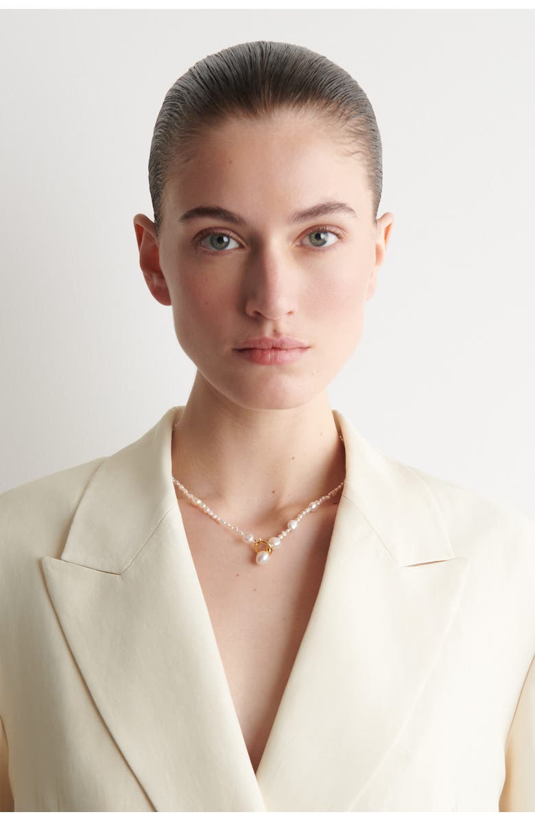 COS Irregular Freshwater Pearl Necklace, Alternate, color, Pearl / Gold