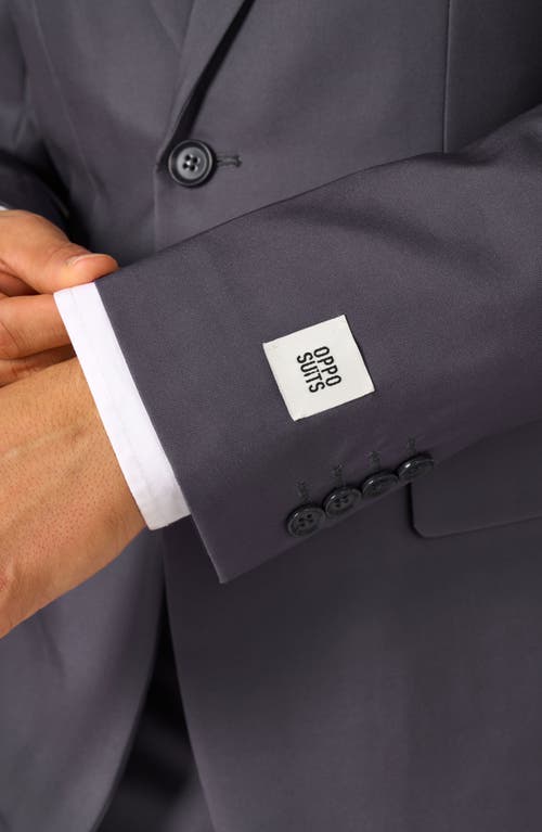 Opposuits Charcool Slim Fit Suit With Tie In Grey