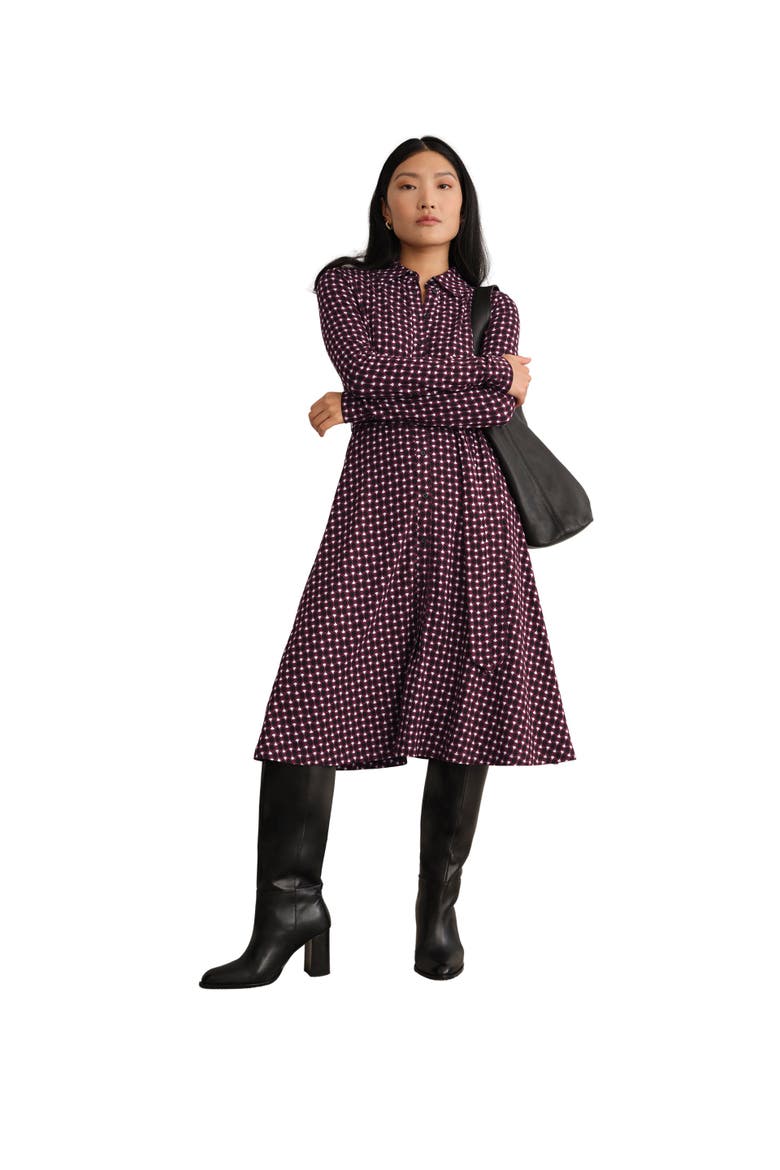 Clarice Printed Midi Dress, Main, color, Navy Multi