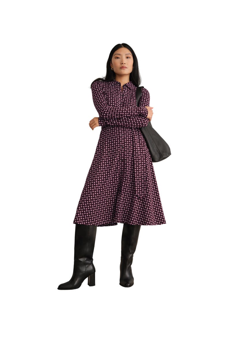 HOBBS LONDON Clarice Printed Midi Dress, Main, color, Navy Multi