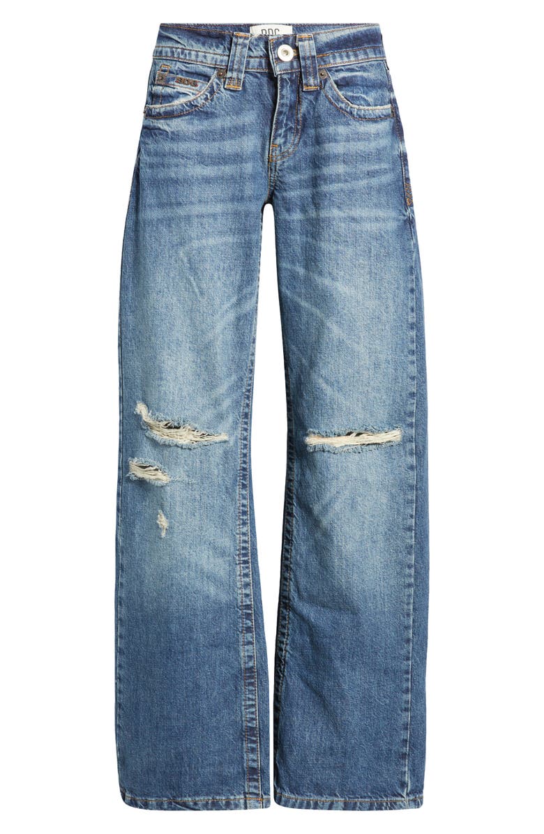 BDG Urban Outfitters Kayla Ripped Low Rise Wide Leg Jeans, Alternate, color, Blue