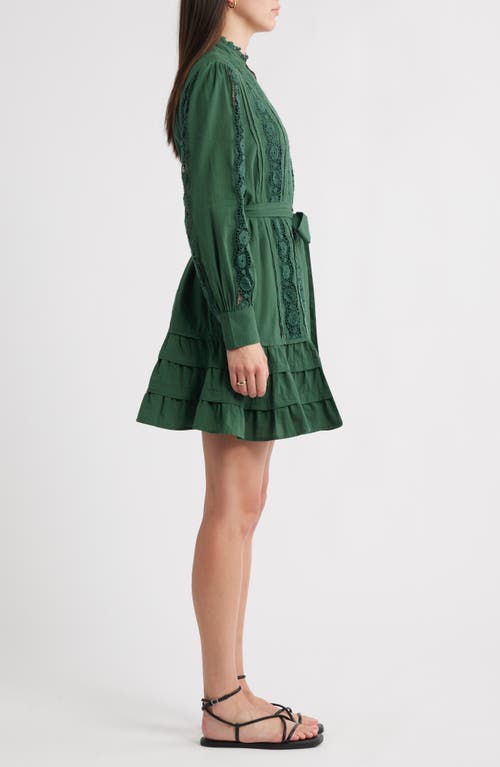 Caslonr Caslon(r) Lace Panel Long Sleeve Minidress