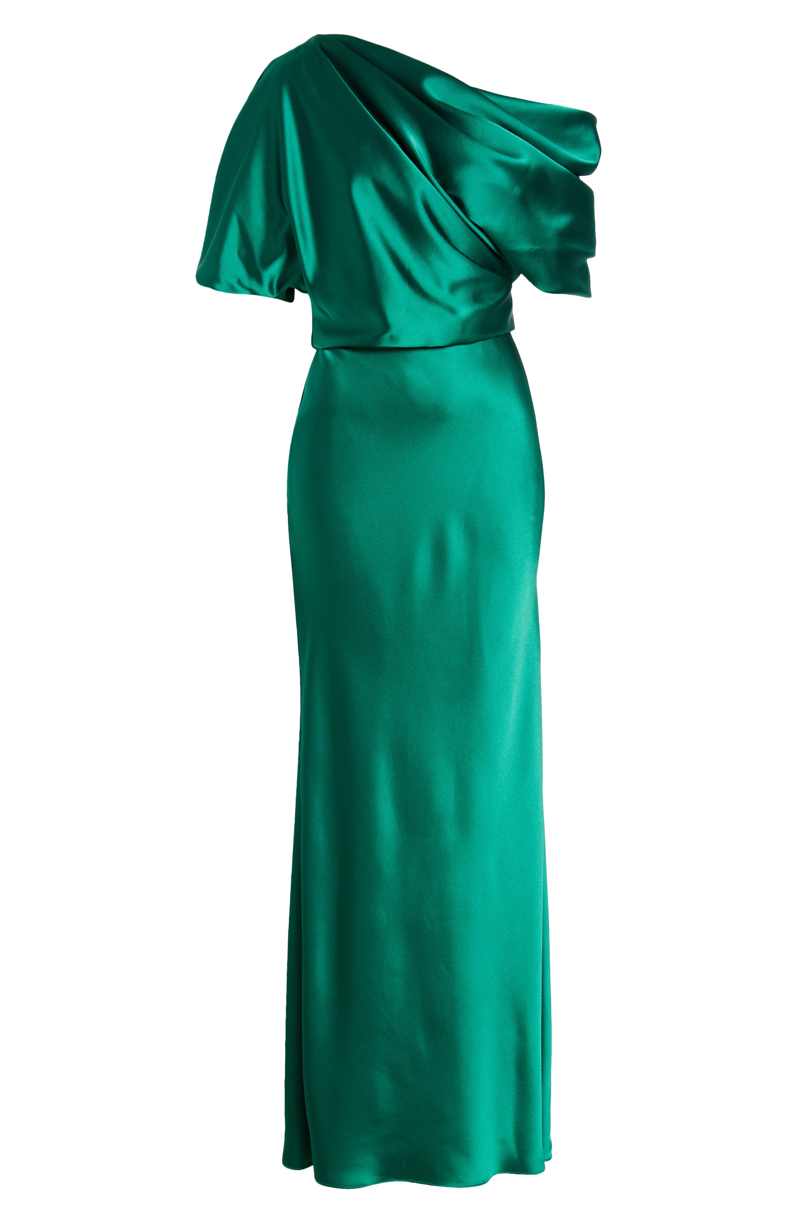 amsale women's draped satin one shoulder dress reviews Amsale Draped Satin One-Shoulder Midi-