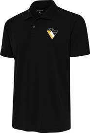 ANTIGUA Men's Antigua Black Pittsburgh Penguins Special Edition 2.0 Tribute Polo