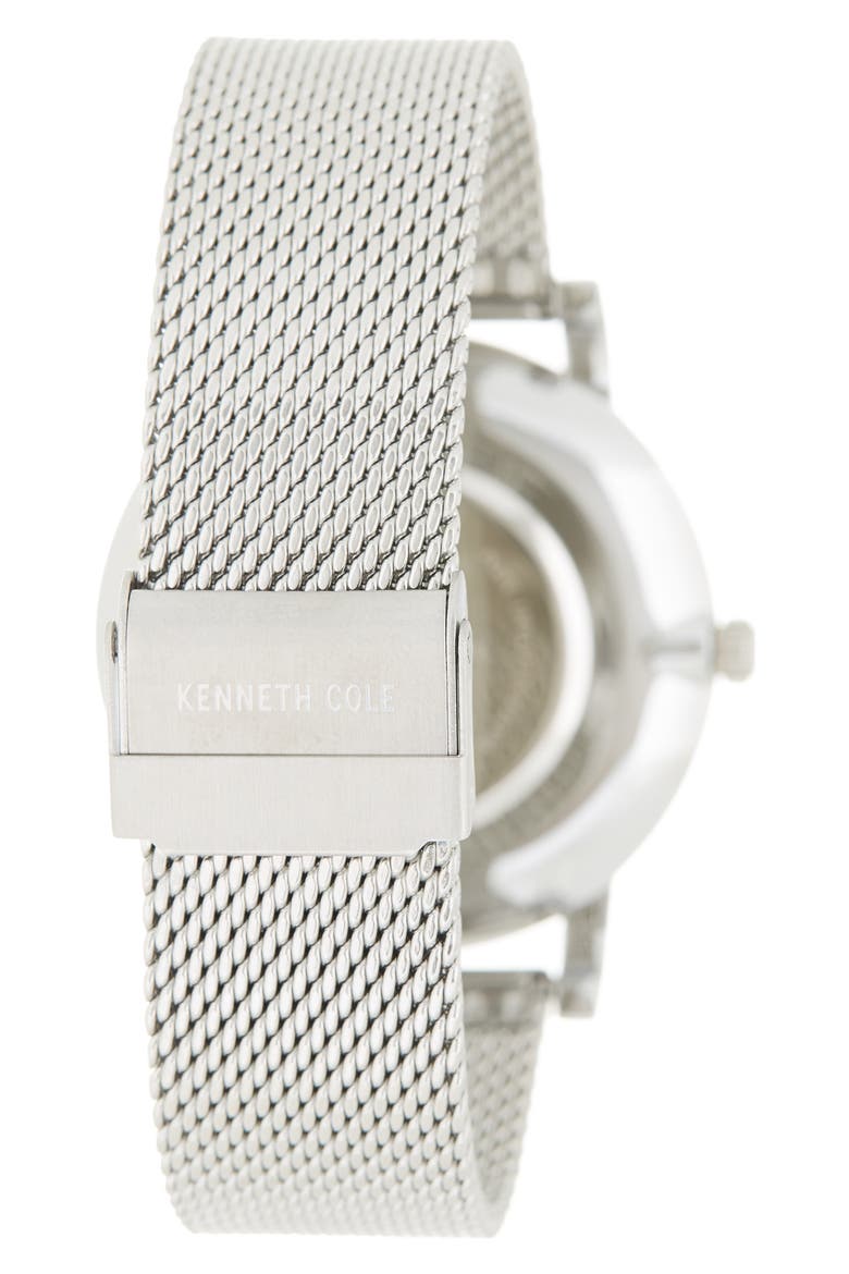 NEW YORK Men's 3-Hand Green Dial Mesh Bracelet Watch, 43.6mm, Alternate, color, SILVER