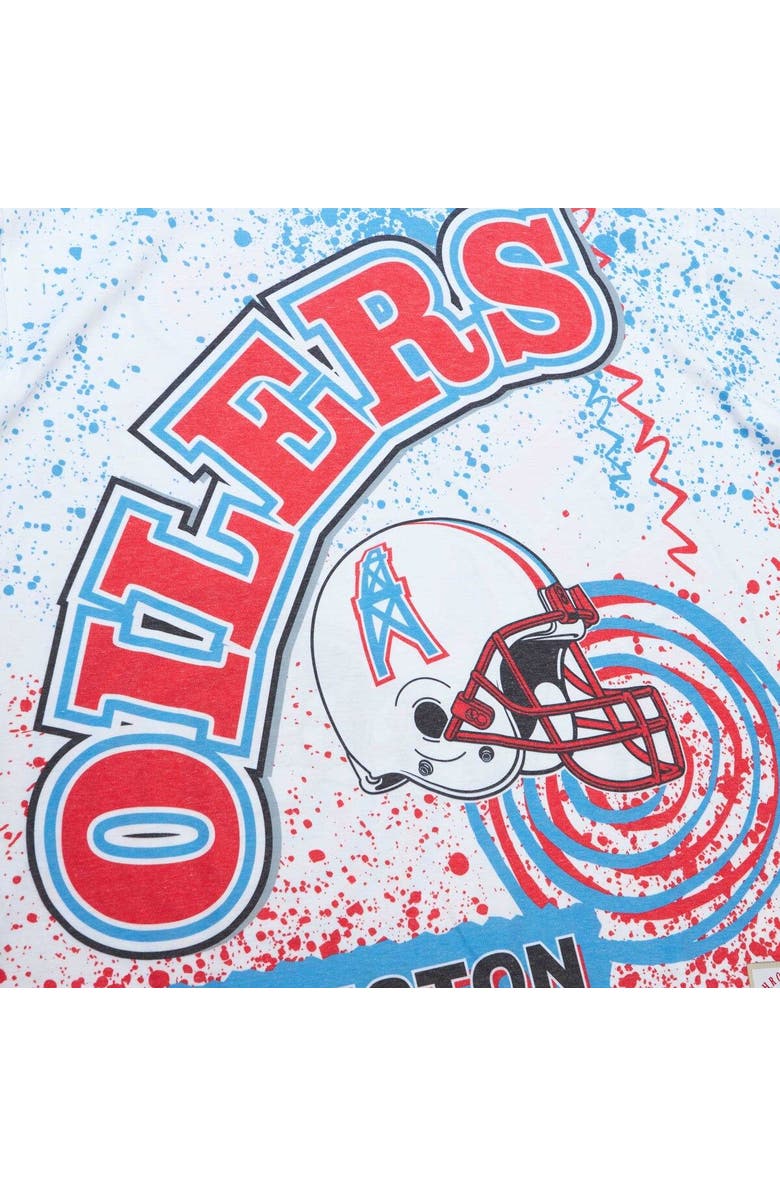Mitchell & Ness Men's Mitchell & Ness White Houston Oilers Team Burst Sublimated T-Shirt, Alternate, color, White