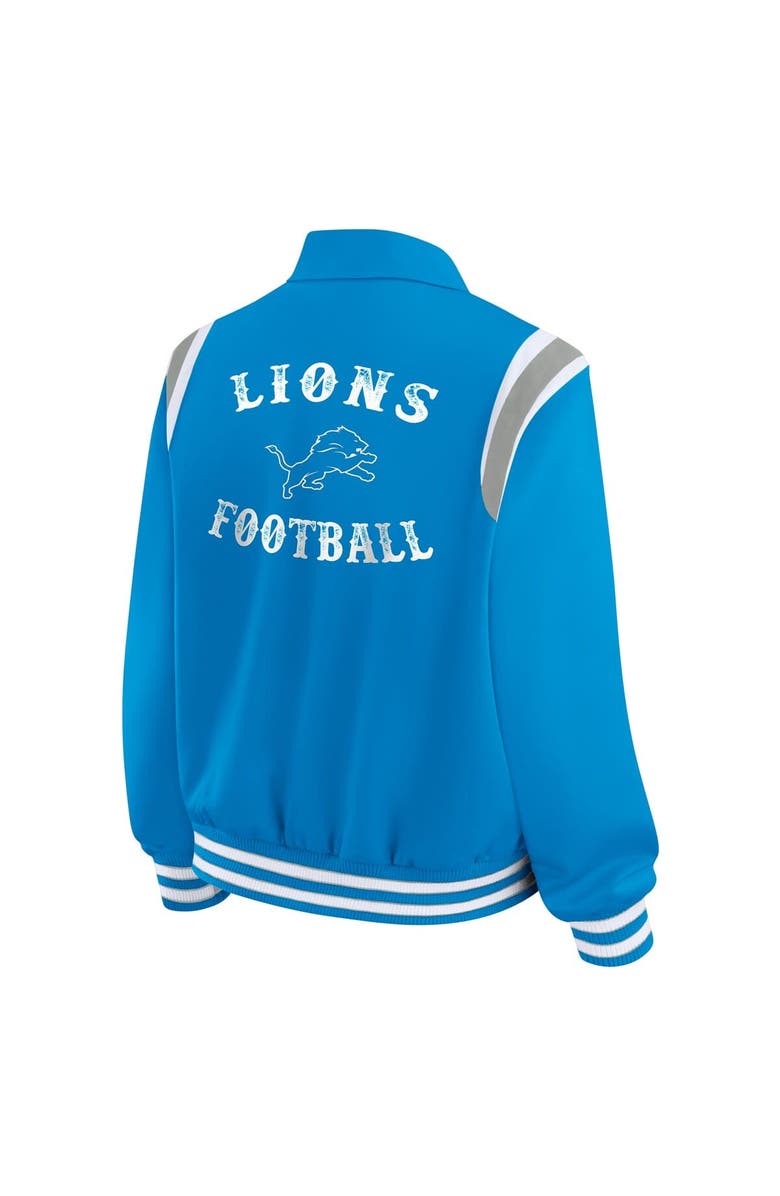 WEAR by Erin Andrews Women's WEAR by Erin Andrews Blue Detroit Lions Varsity Lightweight Full-Snap Jacket, Alternate, color, Blue