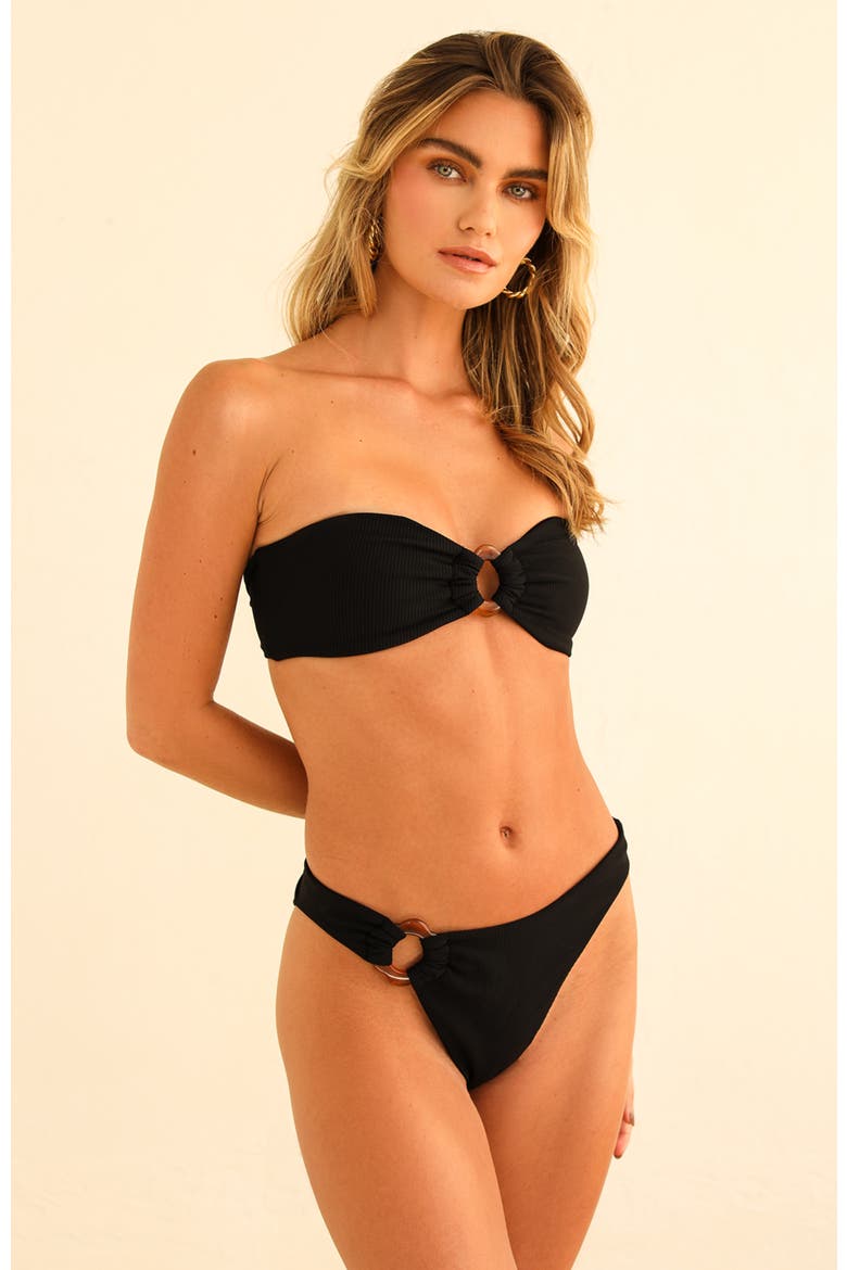 Haven Cheeky Swim Bottom, Alternate, color, Black Rib