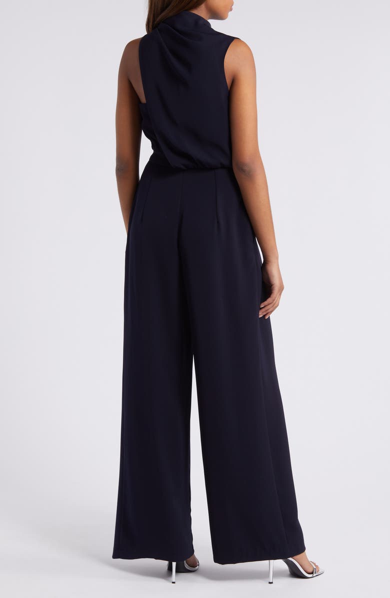 Black Halo Floella Asymmetric Jumpsuit, Alternate, color, Navy