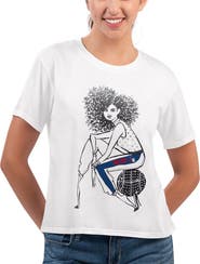 G-III 4HER BY CARL BANKS Women's G-III 4Her by Carl Banks White Philadelphia 76ers Play the Ball Cropped T-Shirt