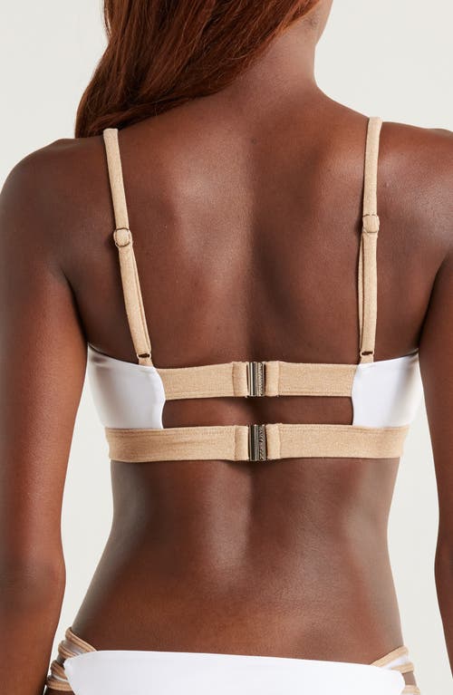 Ramy Brook Cari Metallic Trim Bikini Top In White