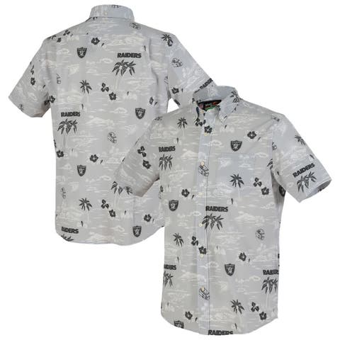 Men's Reyn Spooner Silver Las Vegas Raiders Kekai Performance Button-Down Shirt