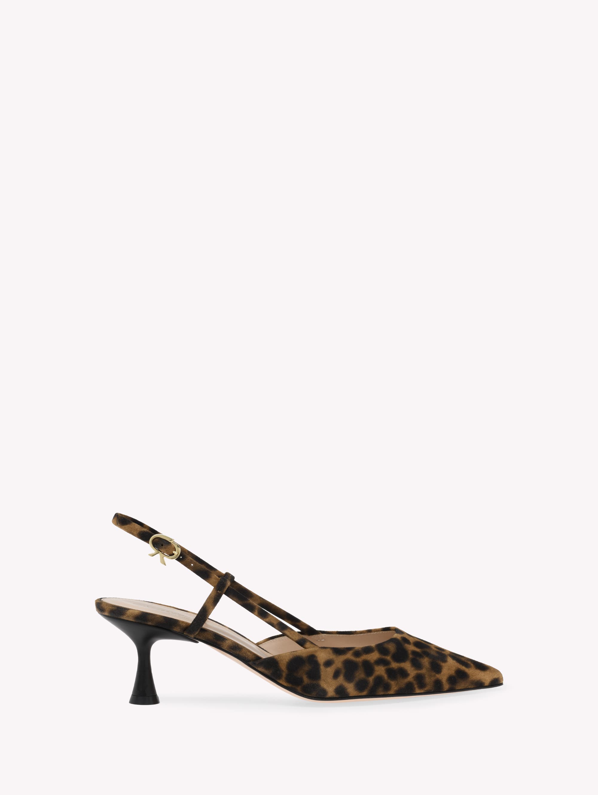 Gianvito Rossi Ascent Leopard-print Suede Slingback Pumps In Brown